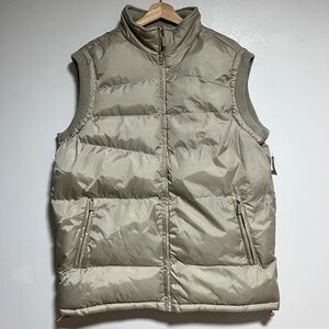 Fahrenheit Active Puffer Vest - Beige - Size L - Quilted Zip-Up Outerwear